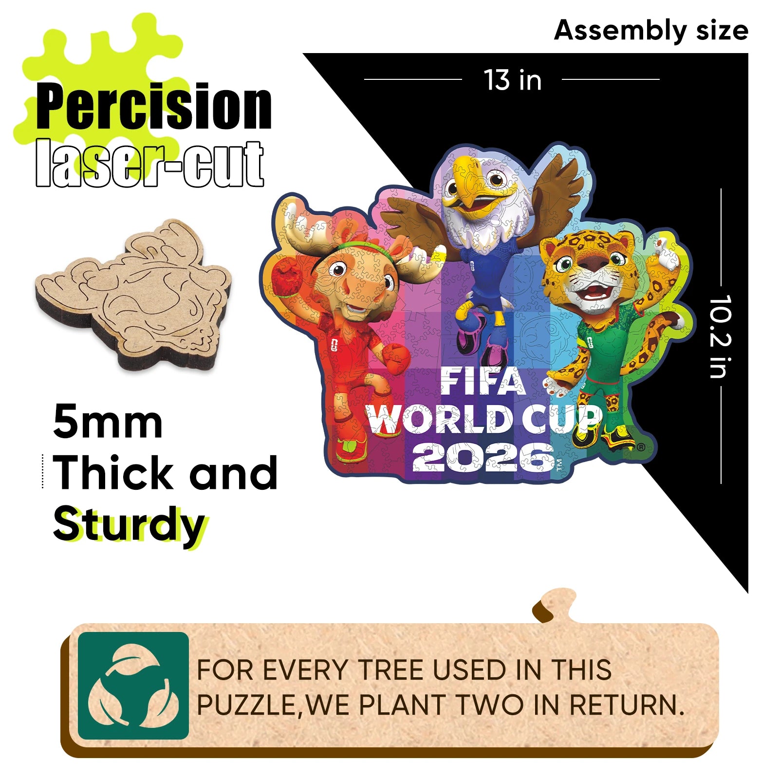 FIFA World Cup 2026 Mascots Wooden Puzzles