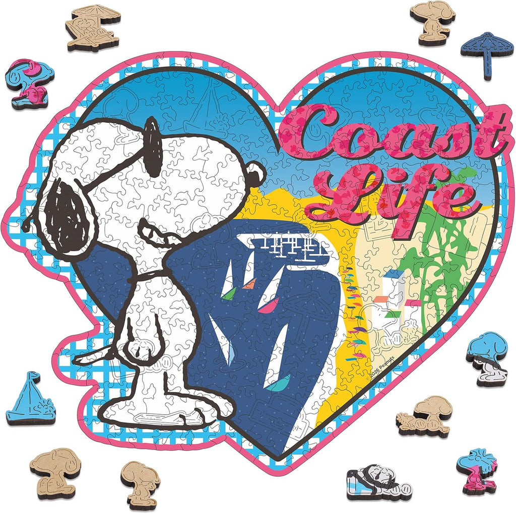 Heart‑Shaped Snoopy Wooden Puzzle