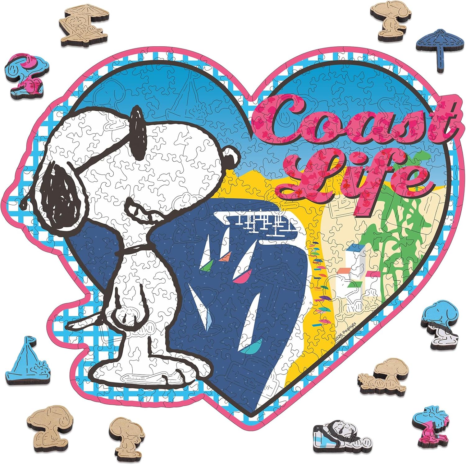 Heart‑Shaped Snoopy Wooden Puzzle