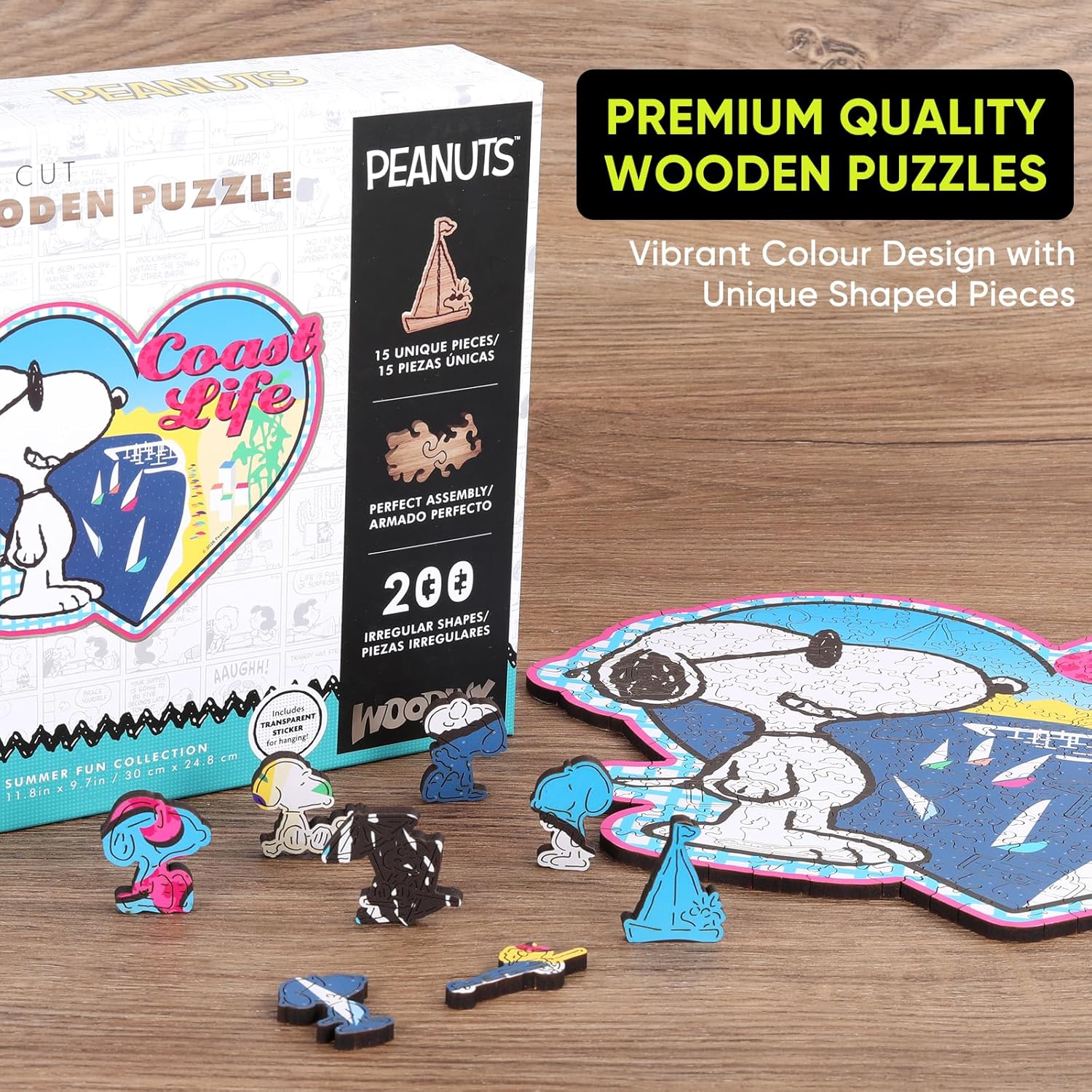Heart‑Shaped Snoopy Wooden Puzzle
