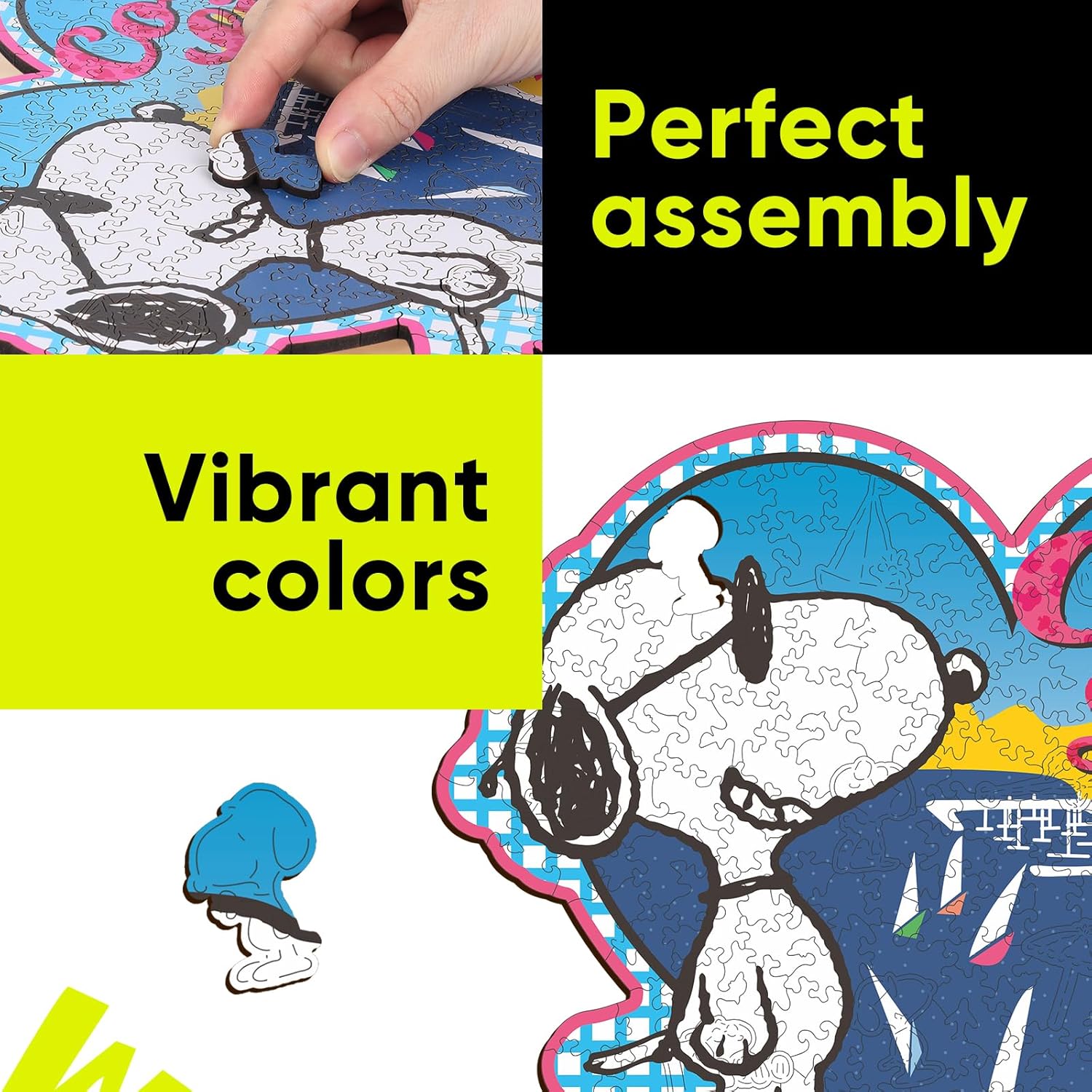 Heart‑Shaped Snoopy Wooden Puzzle